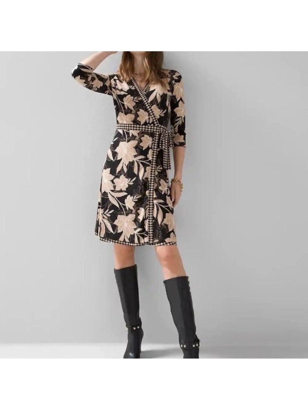 White House Black Market Reversible Jersey Wrap Dress M